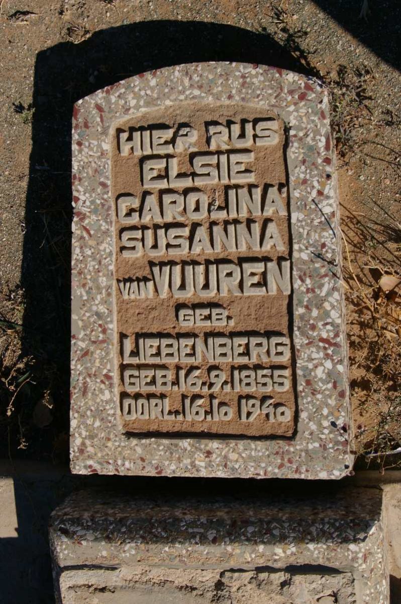 VUUREN Elsie Carolina Susanna, van nee LIEBENBERG 1855-1940