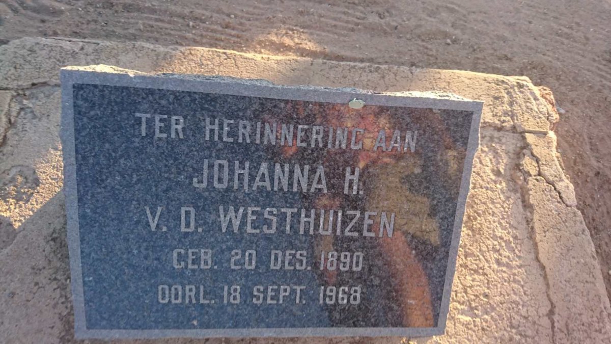 WESTHUIZEN Johanna H., v.d. 1890-1968