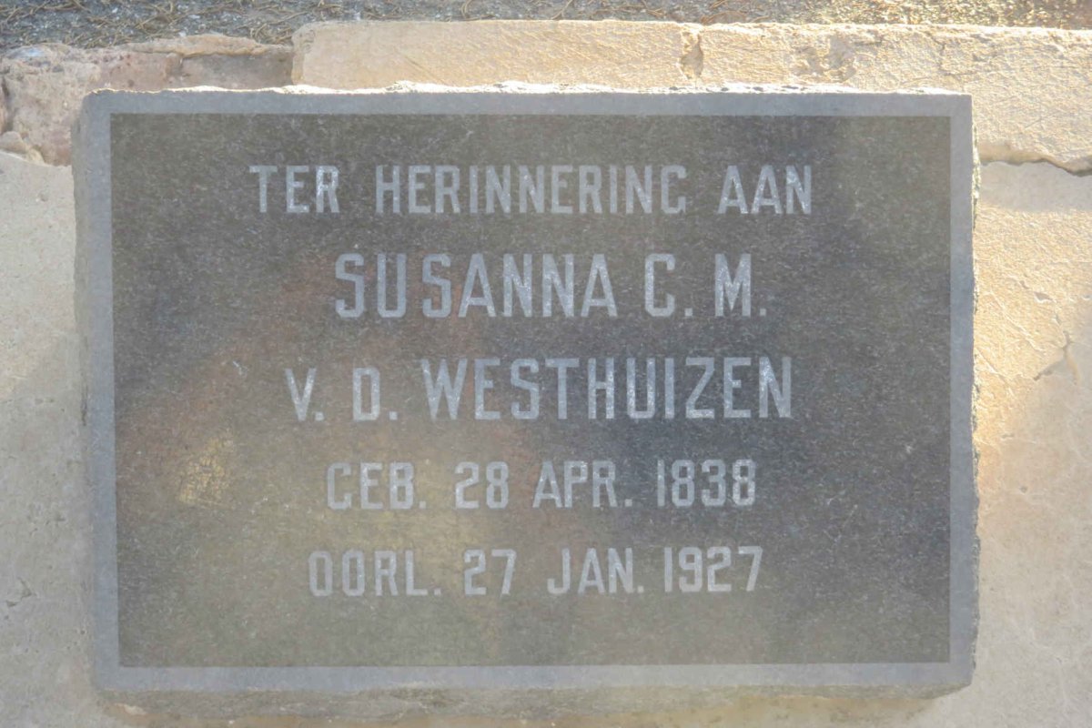 WESTHUIZEN Susanna C.M., v.d. 1838-1927