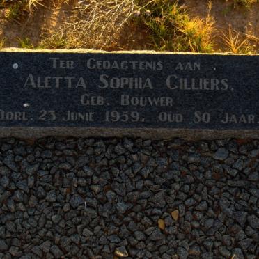 CILLIERS Aletta Sophia nee BOUWER -1959