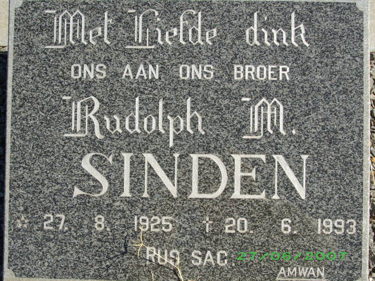 SINDEN Rudolph M. 1925-1993 :: SINDEN Thomas Henry 1921-1997 &amp; Anna P.C. BREEDT 1927-1995