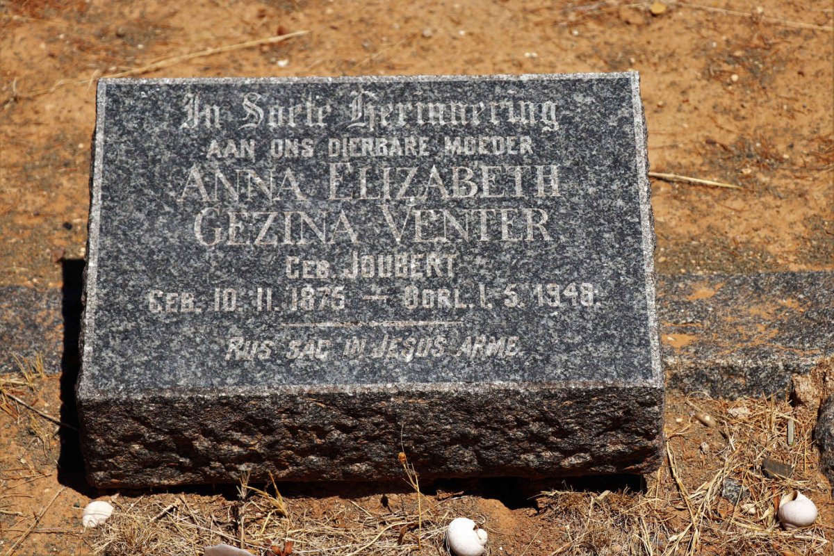 VENTER Anna Elizabeth Gezina nee JOUBERT 1875-1948