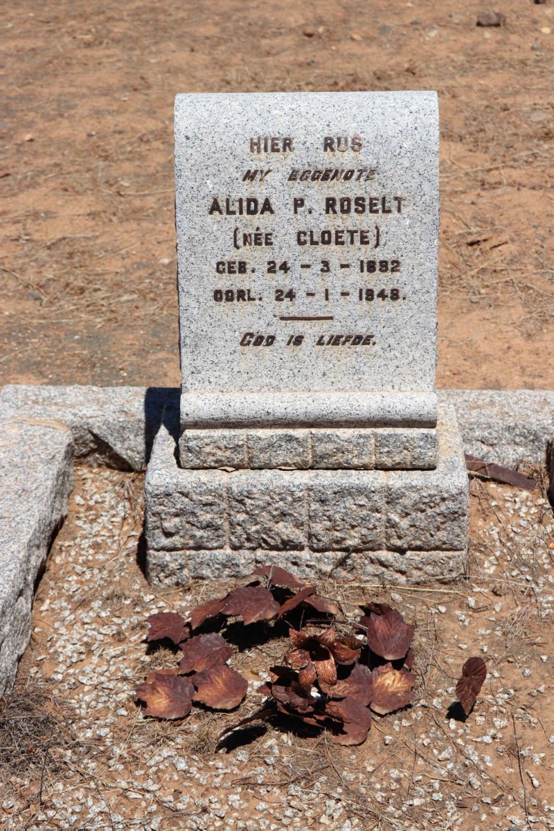 ROSELT Alida P. nee CLOETE 1892-1948