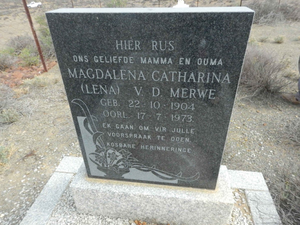 MERWE Magdalena Catharina, v.d. 1904-1973