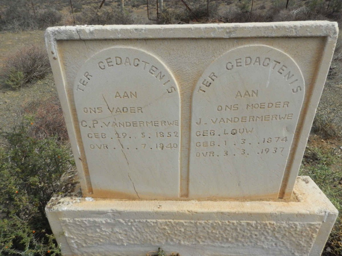 MERWE C.P., van der 1852-1940 &amp; J. LOUW 1874-1937