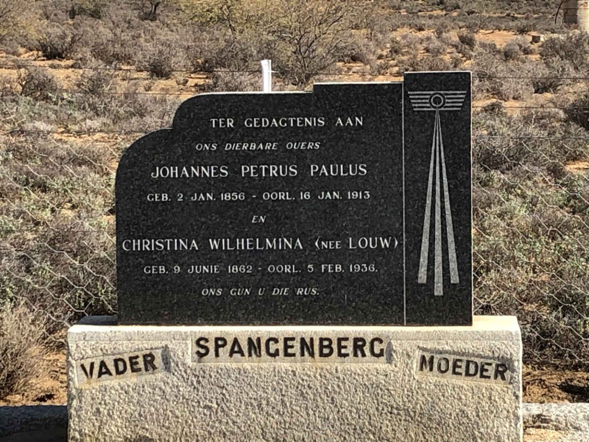 SPANGENBERG Johannes Petrus Paulus 1856-1913 &amp; Christina Wilhelmina LOUW 1862-1936