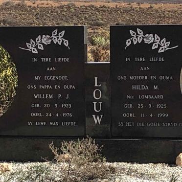 LOUW Willem P.J. 1923-1976 &amp; Hilda M. LOMBAARD 1925-1999