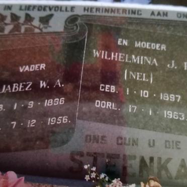 STEENKAMP Jabez W.A. 1896-1956 &amp; Wilhelmina J.P. NEL 1897-1963