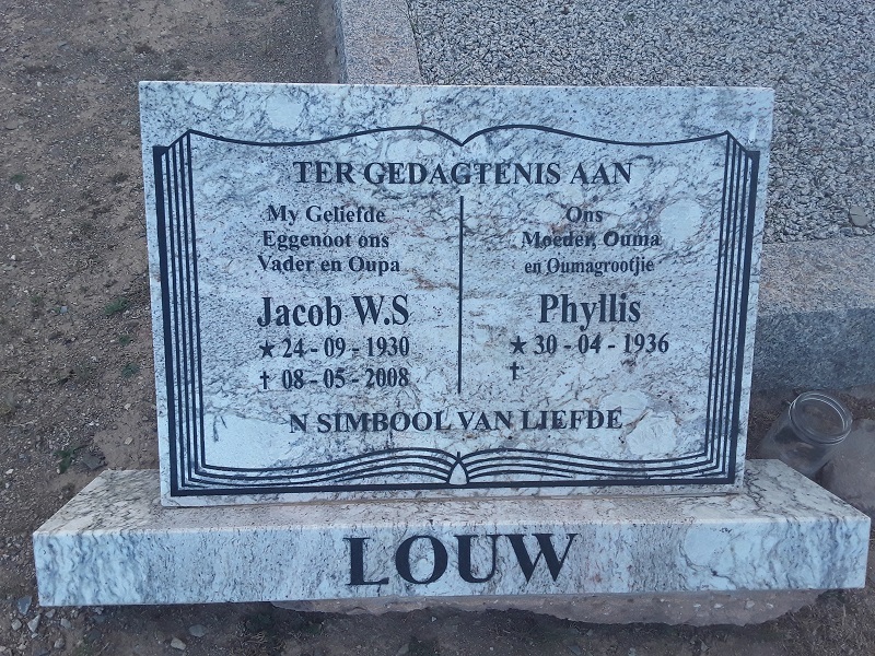 LOUW Jacob W.S. 1930-2008 &amp; Phyllis 1936-