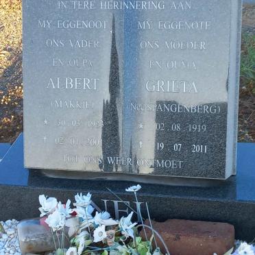 NEL Albert 1923-2001 &amp; Grieta SPANGENBERG 1919-2011
