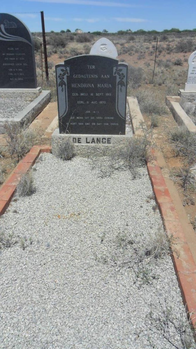 LANGE Hendrina Maria, de nee NEL 1915-1970
