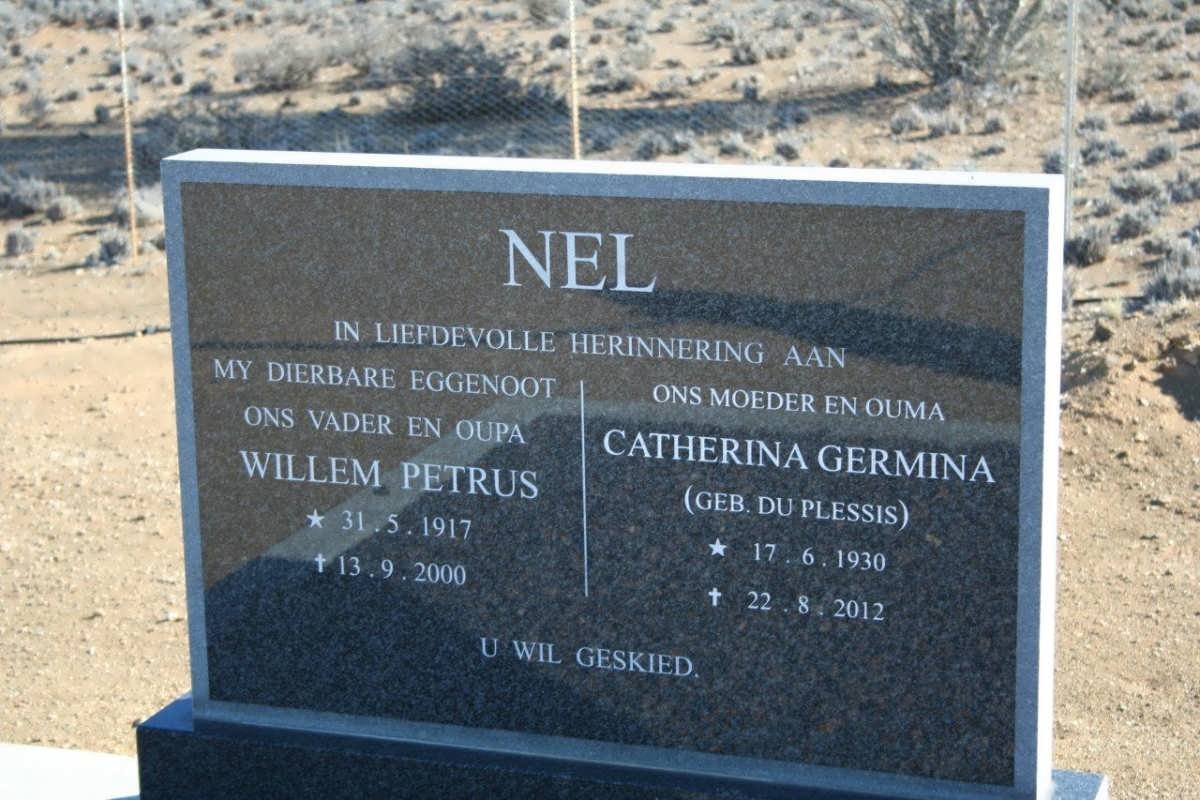 NEL Willem Petrus 1917-2000 &amp; Catherina Germina DU PLESSIS 1930-2012