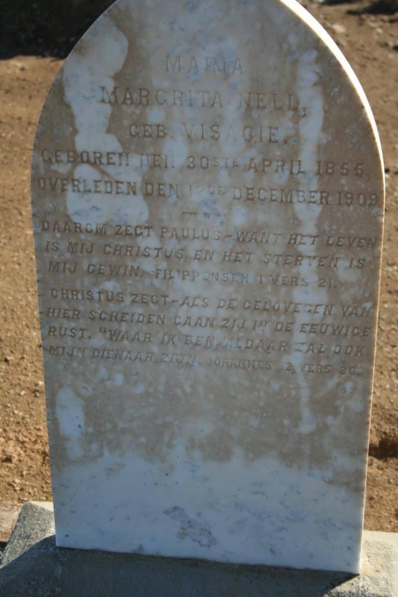 NELL Maria Margrita nee VISAGIE 1855-1909