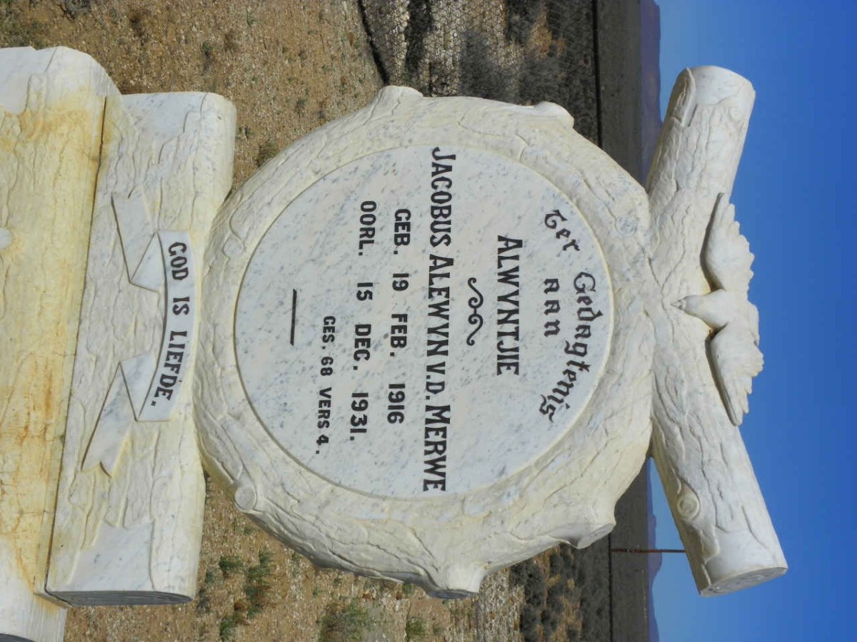 MERWE Jacobus Alewyn, v.d 1916-1931