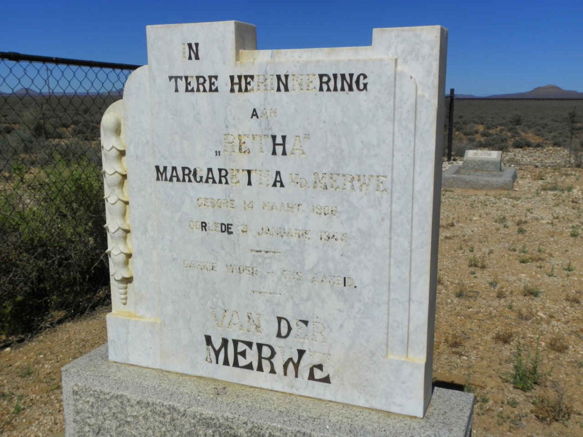 MERWE Margaretha, van der 1906-1944
