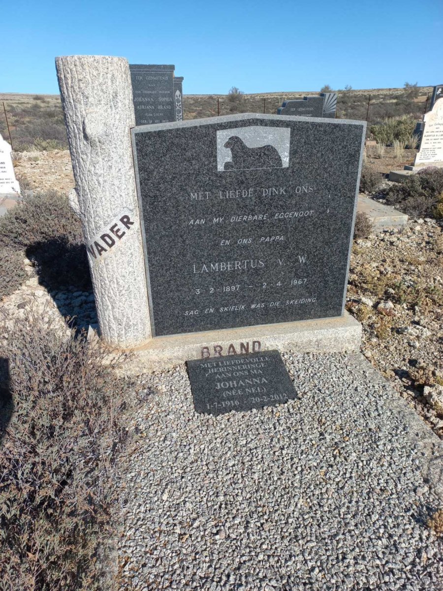 BRAND Lambertus V. W. 1897-1967 & Johanna NEL 1916-2012