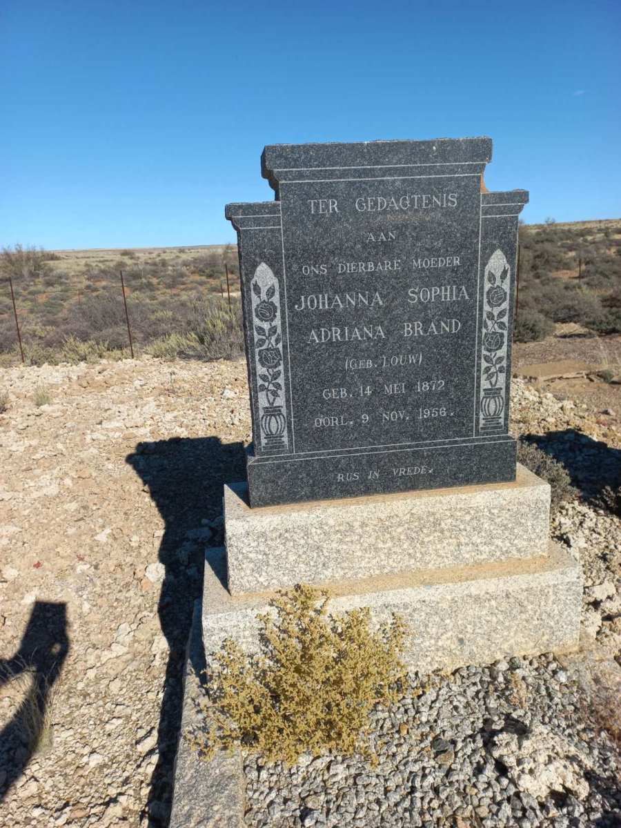 BRAND Johanna Sophia Adriana nee LOUW 1872-1956