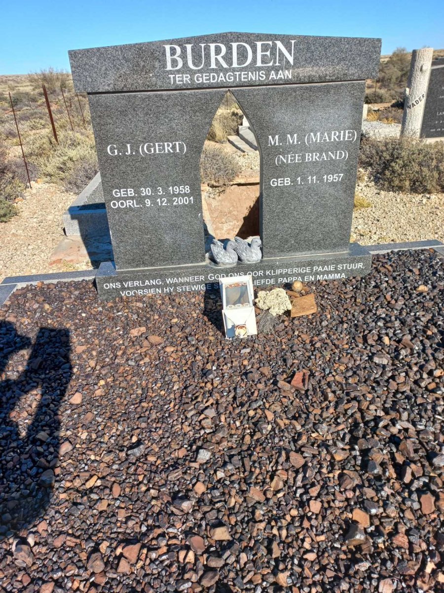 BURDEN G.J. 1958-2001 & M.M. BRAND 1957-
