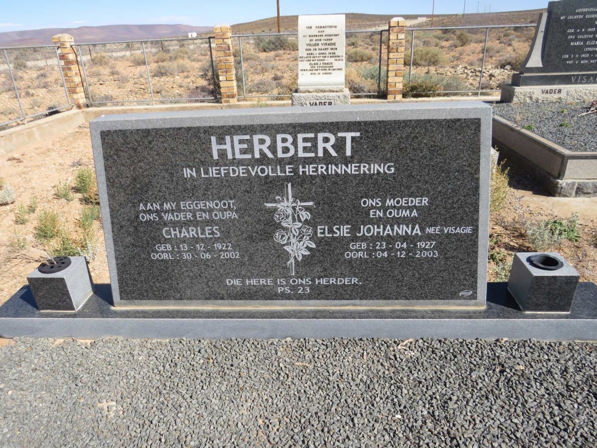 HERBERT Charles 1922-2002 & Elsie Johanna VISAGIE 1927-2003