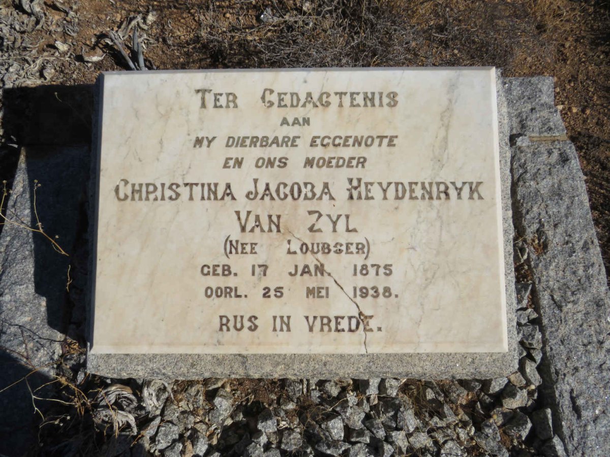 ZYL Christina Jacoba Heydenryk, van nee LOUBSER 1875-1938