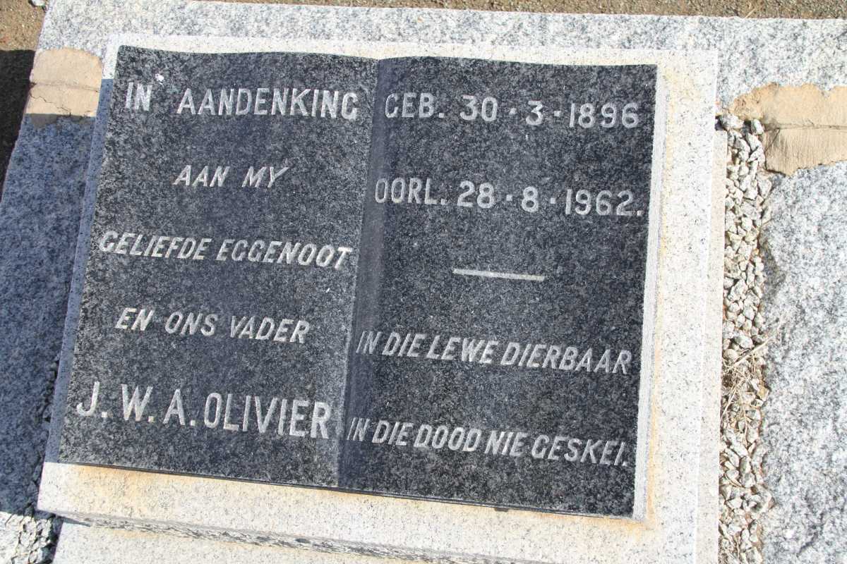 OLIVIER J.W.A. 1896-1962
