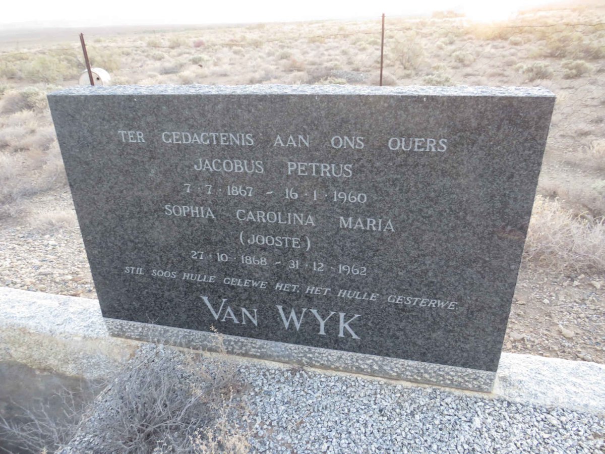 WYK Jacobus Petrus, van 1867-1960 & Sophia Carolina Maria JOOSTE 1868-1962