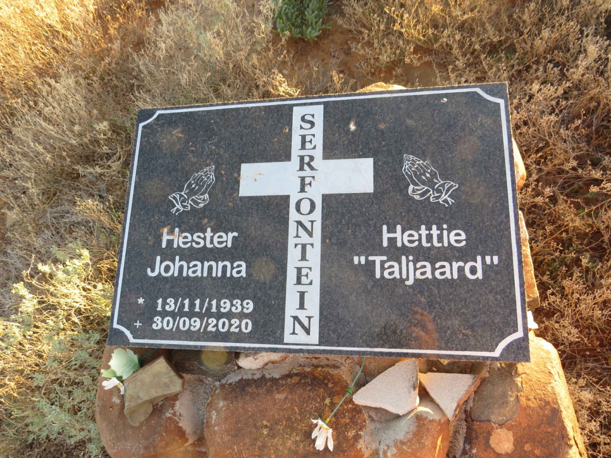 SERFONTEIN Hester Johanna nee TALJAARD 1939-2020