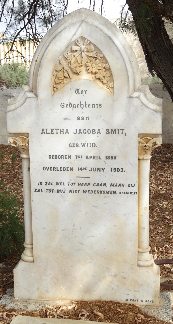 SMIT Aletha Jacoba nee WIID 1855-1903