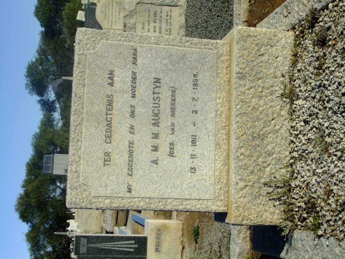 AUGUSTYN A.M.M. nee VAN NIEKERK 1911-1959