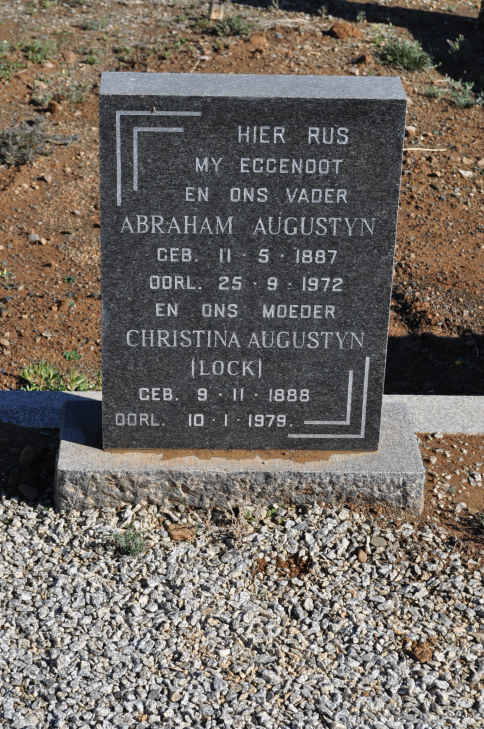 AUGUSTYN Abraham 1887-1972 &amp; Christina LOCK 1888-1979