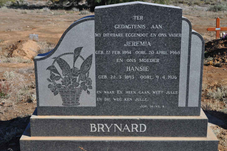 BRYNARD Jeremia 1894-1965 &amp; Hansie 1893-1976