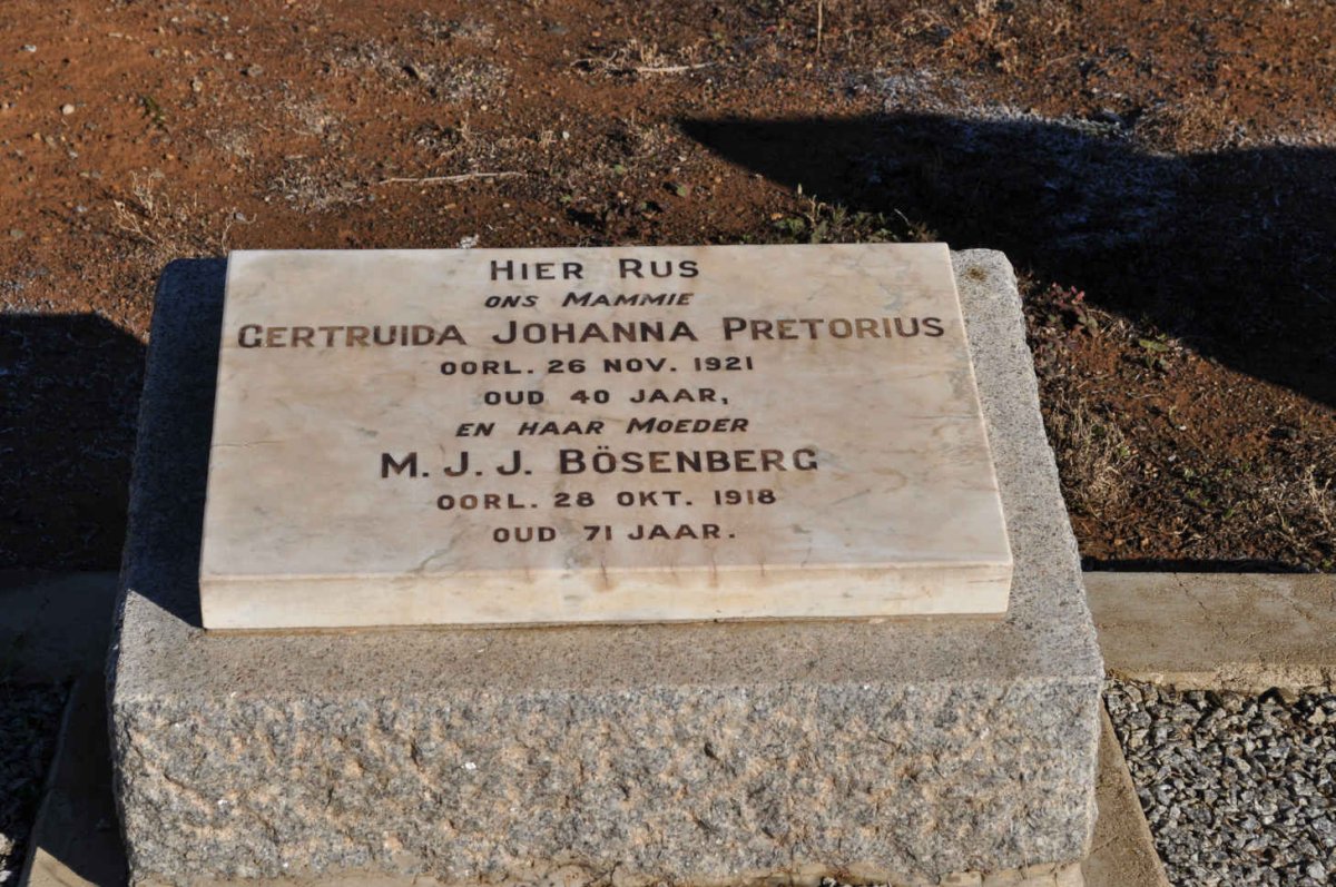BOSENBERG M.J.J. -1918 :: PRETORIUS Gertruida Johanna -1921