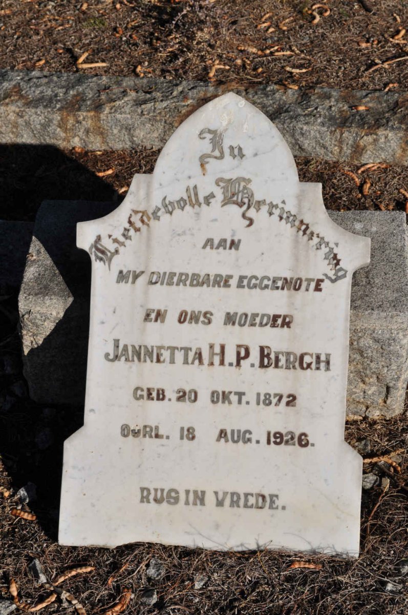 BERGH Janetta H.P. 1872-1926