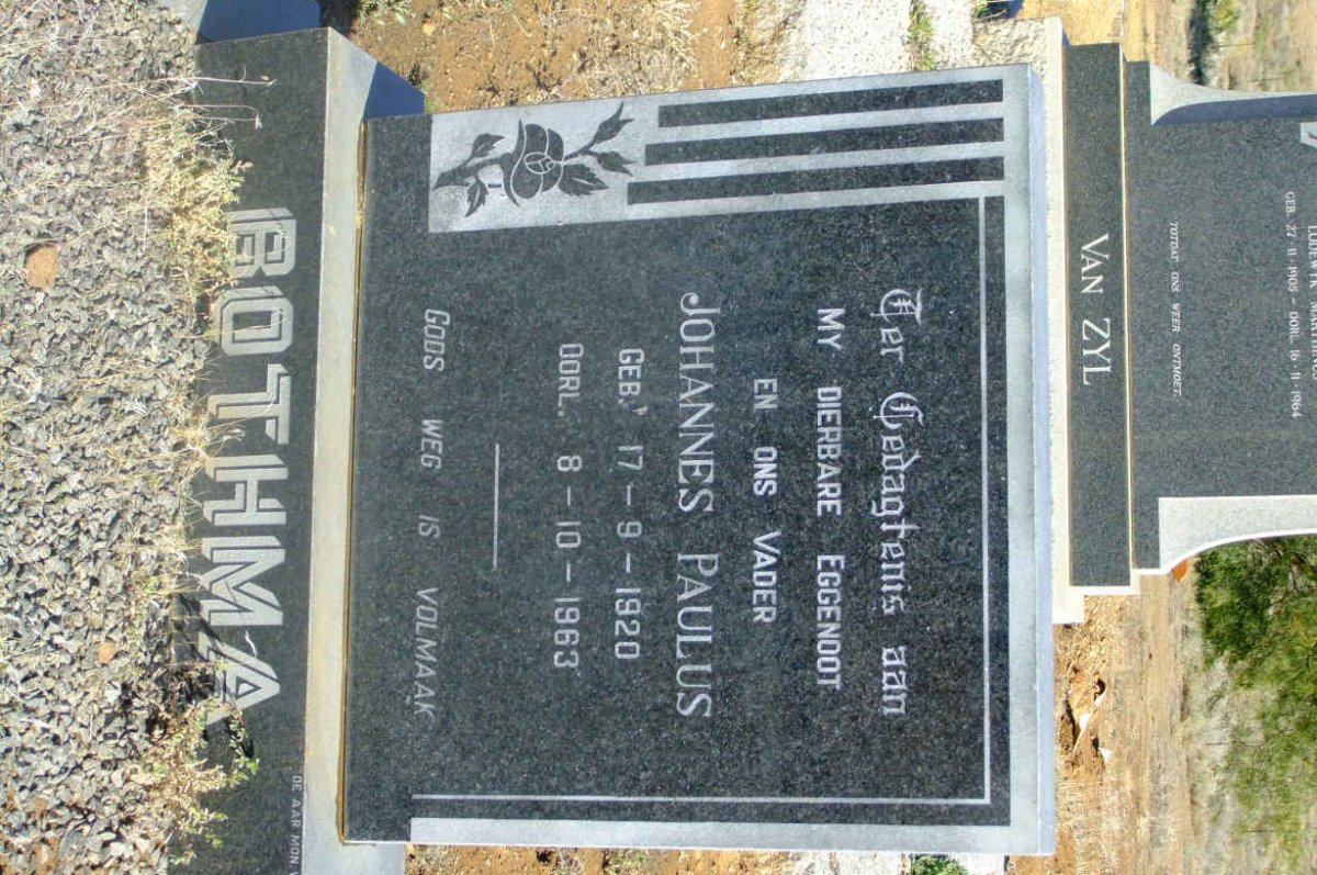 BOTHMA Johannes Paulus 1920-1963