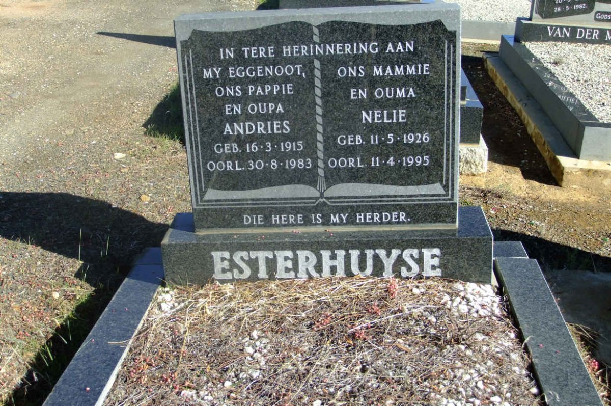 ESTERHUYSE Andries 1915-1983 &amp; Nelie 1926-1995