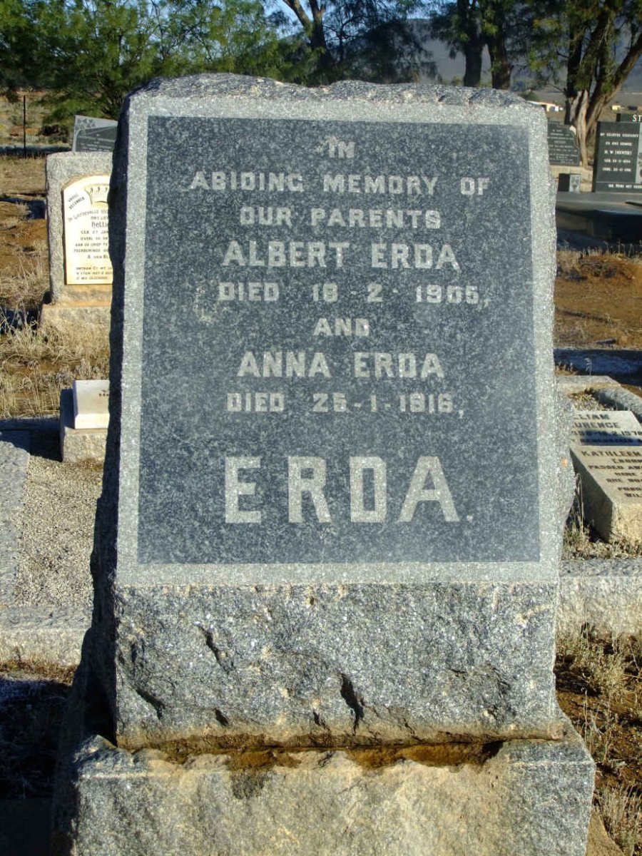 ERDA Albert -1905 &amp; Anna -1916