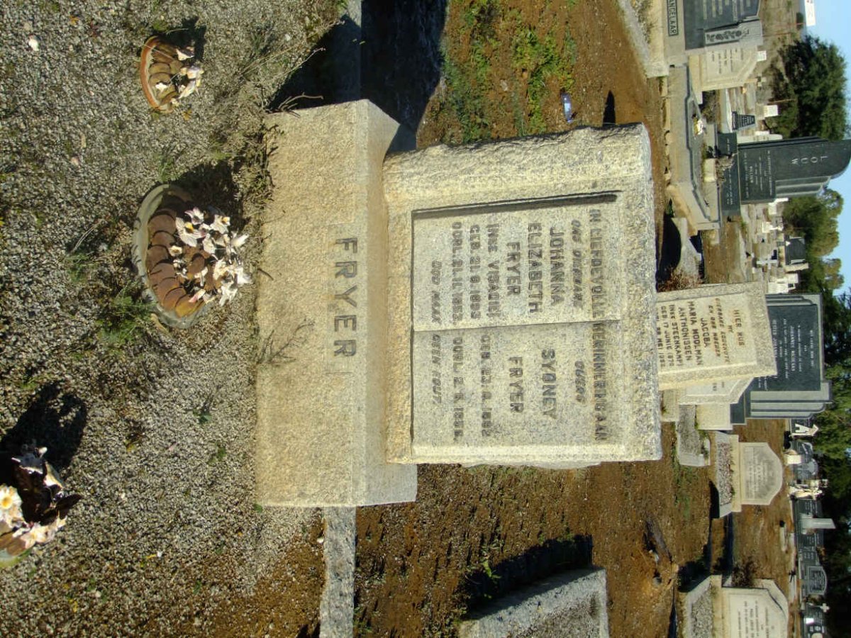 FRYER Sydney 1882-1956 &amp; Johanna Elizabeth VISAGIE 1893-1952
