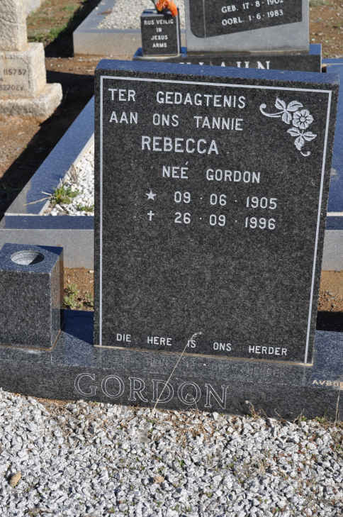 GORDON Rebecca nee GORDON 1905-1996