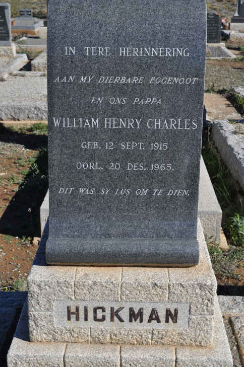 HICKMAN William Henry Charles 1915-1965