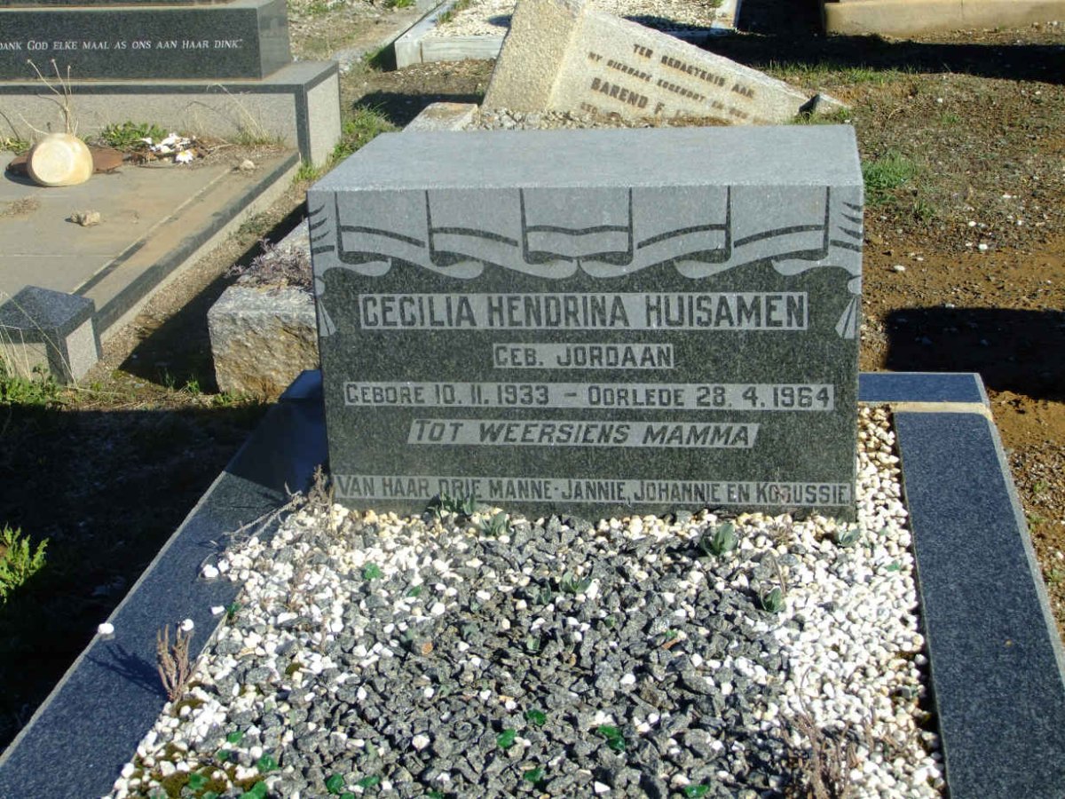 HUISAMEN Cecilia Hendrina nee JORDAAN 1933-1964