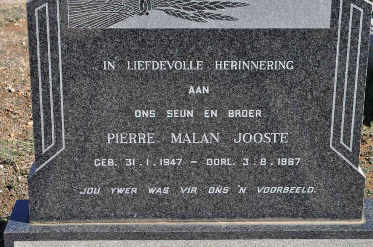 JOOSTE Pierre Malan 1947-1967