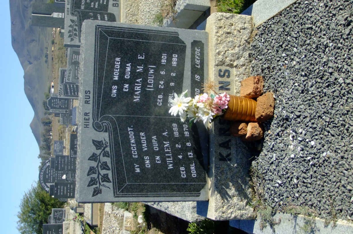 KARSTENS Willem A. 1889-1970 &amp; Maria M.E. LOUW 1901-1990