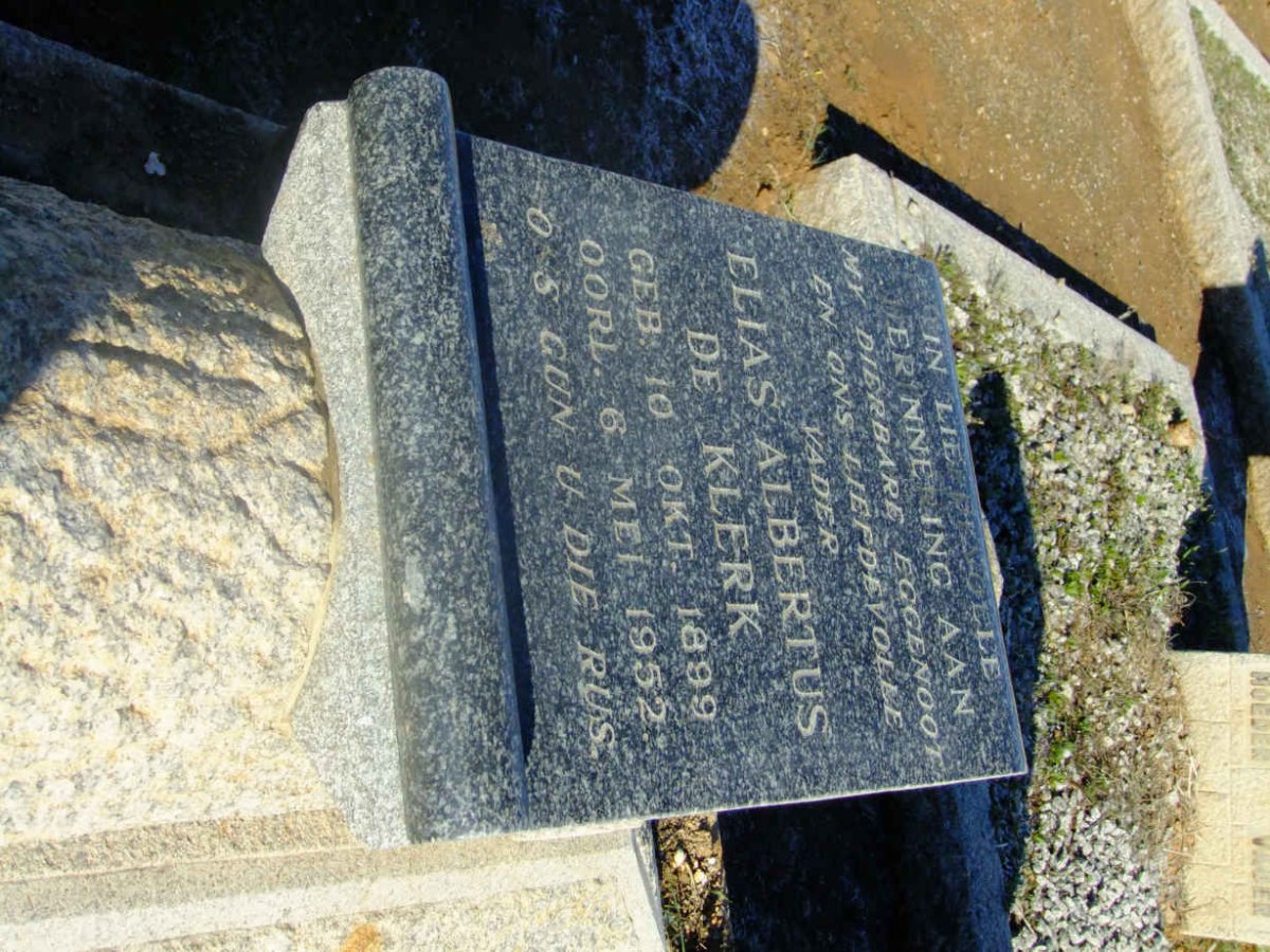 KLERK Elias Albertus, de 1899-1952