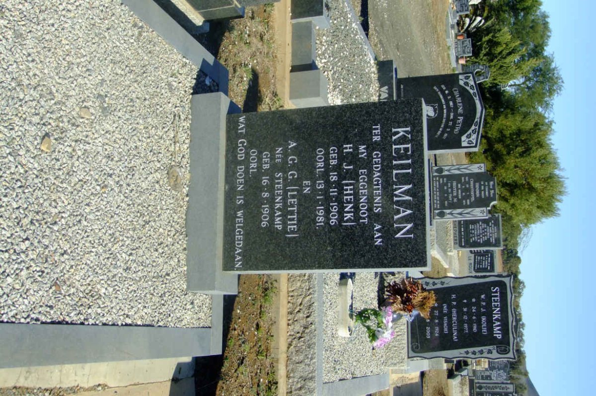 KEILMAN H.J. 1906-1981 &amp; A.G.G. STEENKAMP 1906-