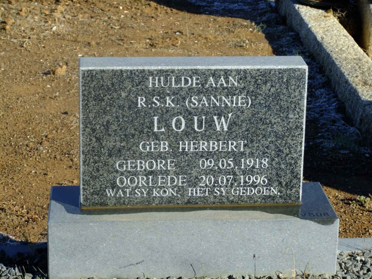 LOUW R.S.K. nee HERBERT 1918-1996