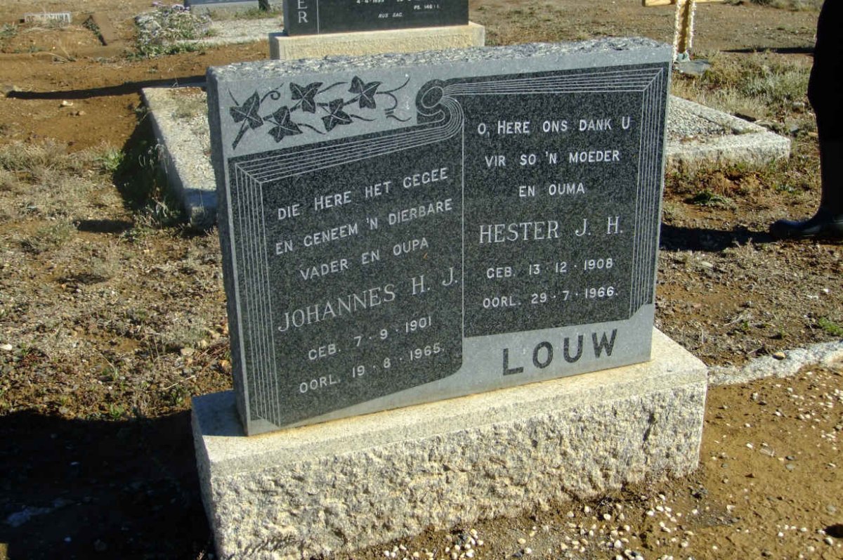 LOUW Johannes H.J. 1901-1965 &amp; Hester J.H. 1908-1966