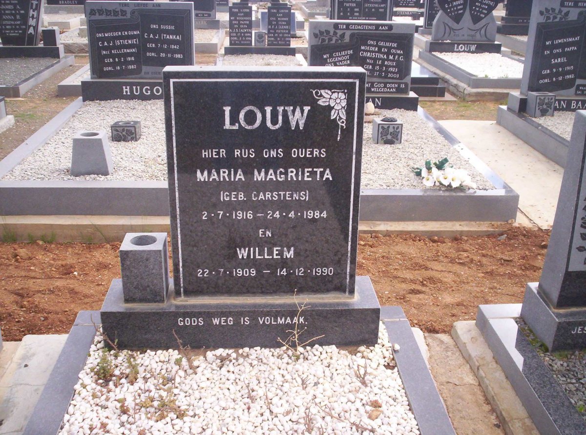 LOUW Willem 1909-1990 &amp; Maria Magrieta CARSTENS 1916-1984