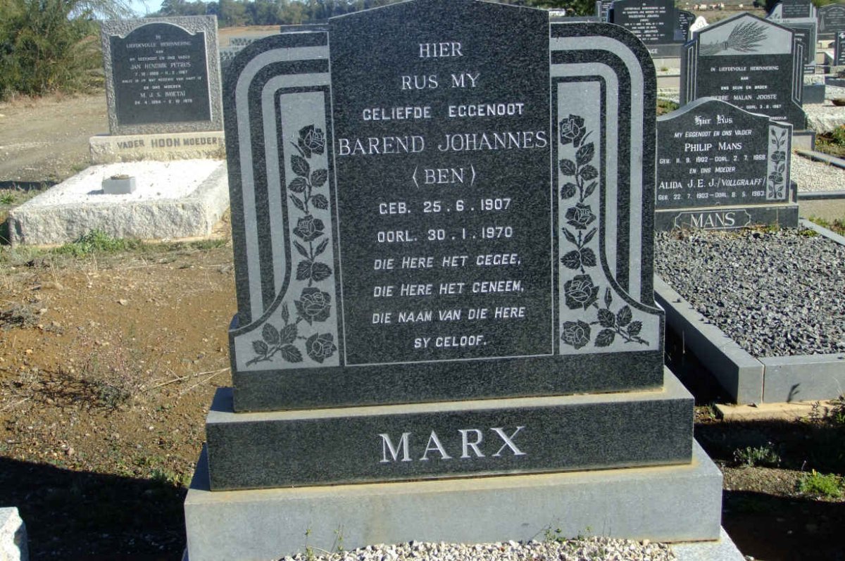 MARX Barend Johannes 1907-1970