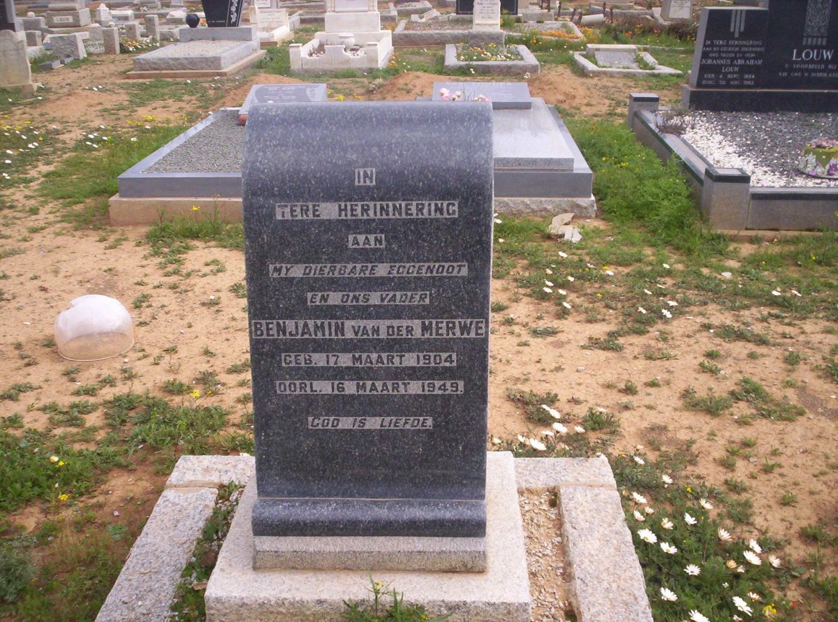 MERWE Benjamin, van der 1904-1949