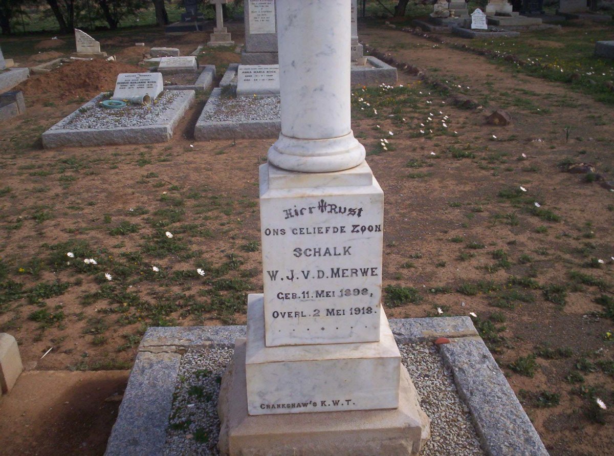 MERWE Schalk W.J., van der 1898-1918